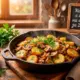 Картошка с грибами на сковороде