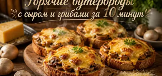 Горячие бутерброды с сыром и грибами