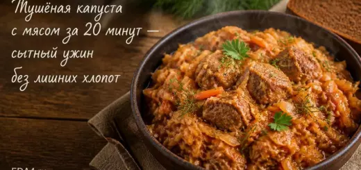 Тушёная капуста с мясом