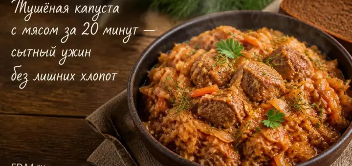 Тушёная капуста с мясом