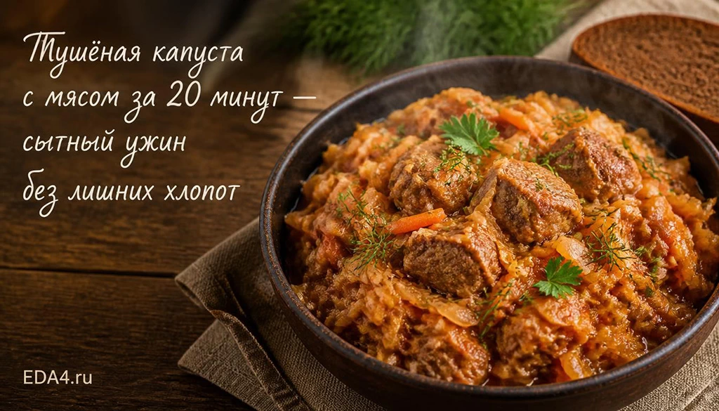 Тушёная капуста с мясом